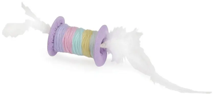 CAMON Jucărie pentru pisici, Bobină colorată cu pene, 5 cm