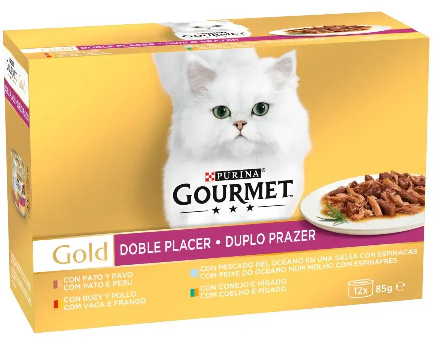 GOURMET GOLD Duo Pachet conserve pentru pisici, cu Vită şi Pui 12x85g