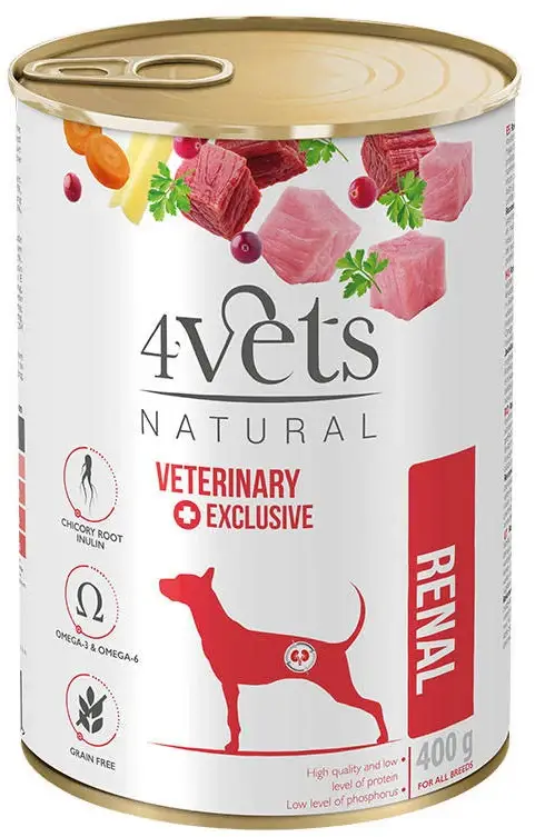 4VETS Natural Conservă pentru câini Renal 400g