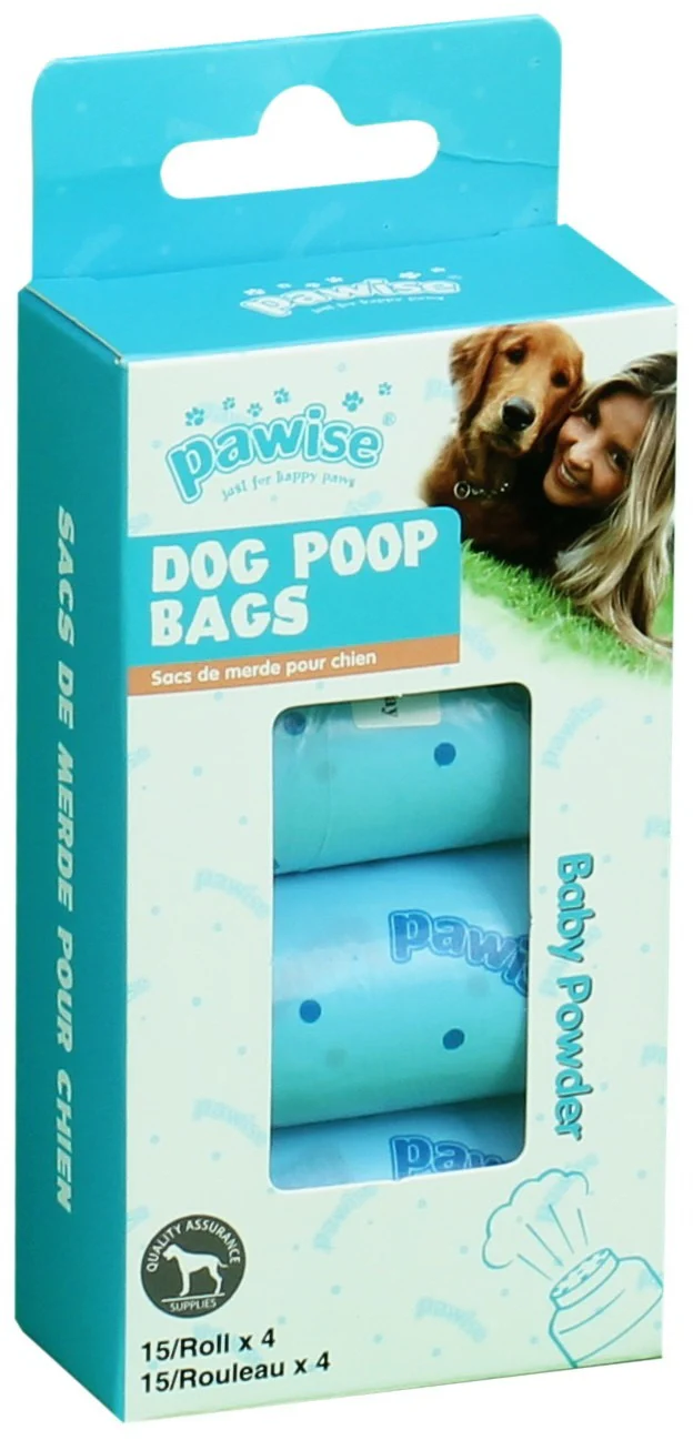 PAWISE Saci igienici pentru colectare excremente, 8 role, 15x32x19cm