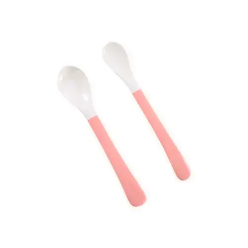 Set 2 lingurite cu varf moale, Lorelli, 6 luni+, Pink