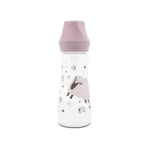 Biberon cu tetina moale din silicon Lorelli My Friend Mellow Rose, 0 luni+, 250 ml