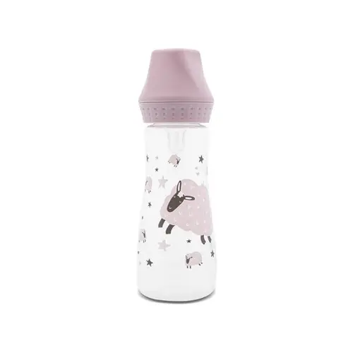 Biberon cu tetina moale din silicon Lorelli My Friend Mellow Rose, 0 luni+, 250 ml