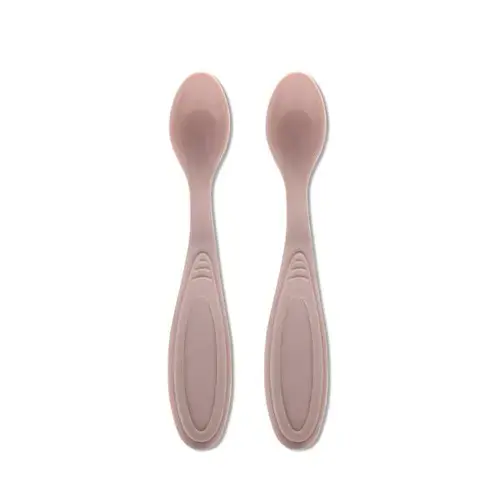 Set de 2 lingurite Lorelli My Friend, margine rotunjita, 6 luni+, Roz