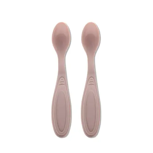 Set de 2 lingurite Lorelli My Friend, margine rotunjita, 6 luni+, Roz