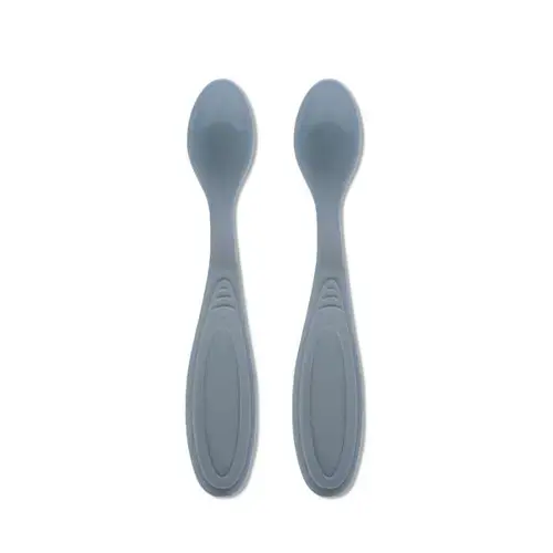 Set de 2 lingurite Lorelli My Friend, margine rotunjita, 6 luni+, Albastru
