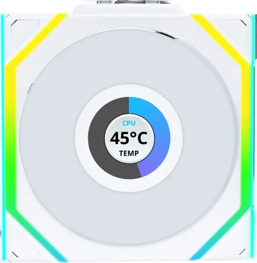 Ventilator Lian Li Uni Fan SL Wireless 12SLLCD1W1W, 120mm, 1900 RPM, 4-pin PWM, ARGB (Alb)