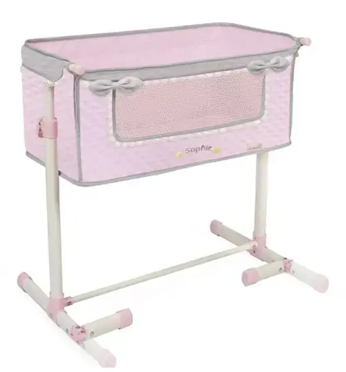 Patut co-sleeper pentru papusi Decuevas colectia Sophie, reglabil pe inaltime, Roz