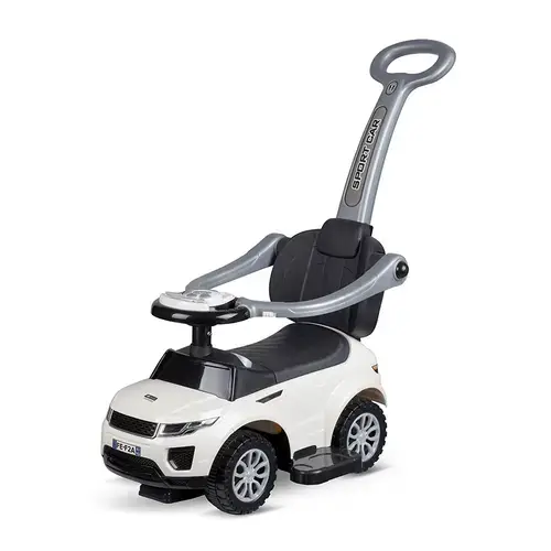Masinuta de teren cu maner parental Lorelli, muzica, sunete si lumini, 1-3 ani, Alb