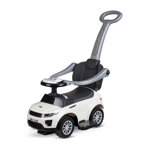 Masinuta de teren cu maner parental Lorelli, muzica, sunete si lumini, 1-3 ani, Alb