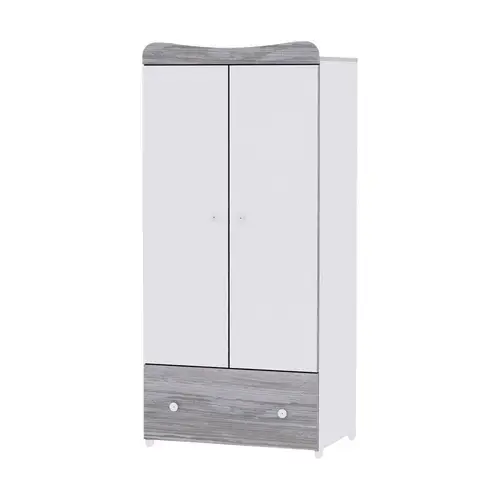 Dulap garderoba Lorelli Exclusive White & Artwood, 80x57x178 cm, 2 usi