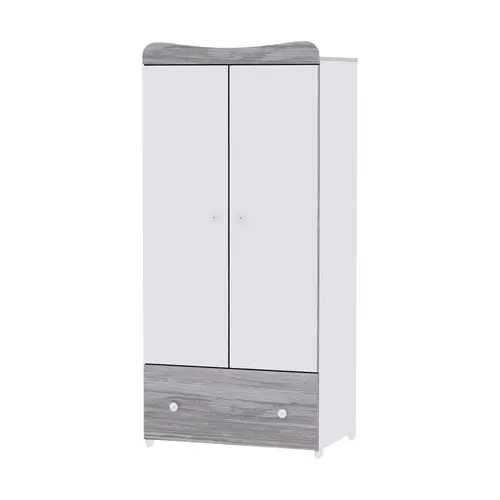 Dulap garderoba Lorelli Exclusive White & Artwood, 80x57x178 cm, 2 usi