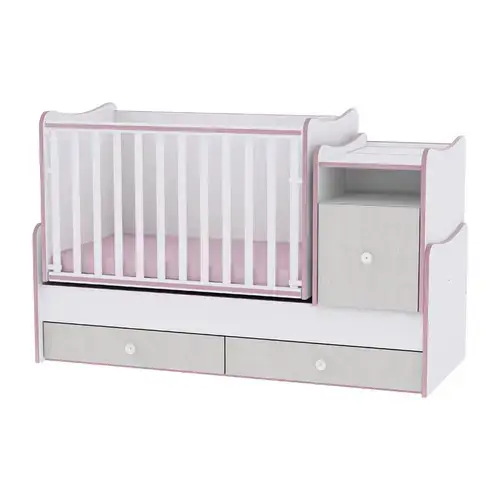 Mobilier Trend Plus New White & Pink Crossline, patut/birou/comoda, lemn