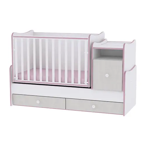 Mobilier Trend Plus New White & Pink Crossline, patut/birou/comoda, lemn