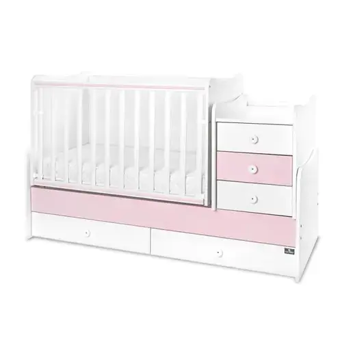Mobilier multifunctional Lorelli Maxi Plus Trio White Orchid Pink, 70 x 160 cm, transformabil