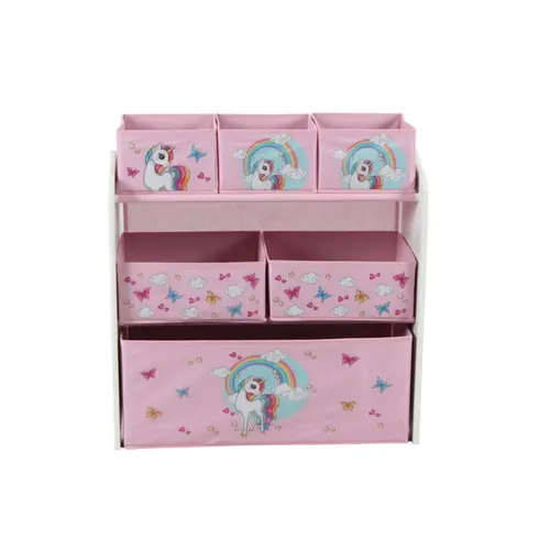 Dulap depozitare jucarii U-Grow Unicorns, 63x30x60 cm