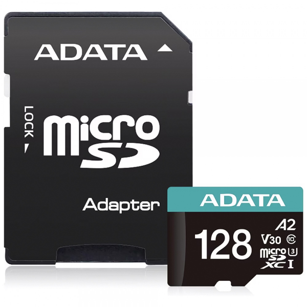 Card Memorie microSDXC Adata Premier Pro, 128GB, Clasa 10 / UHS-1 U3, Cu Adaptor AUSDX128GUI3V30SA2-RA1