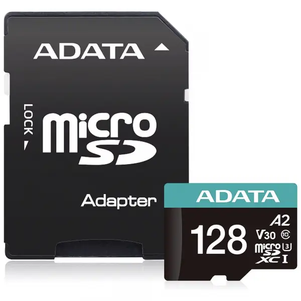 Card Memorie microSDXC Adata Premier Pro, 128GB, Clasa 10 / UHS-1 U3, Cu Adaptor AUSDX128GUI3V30SA2-RA1