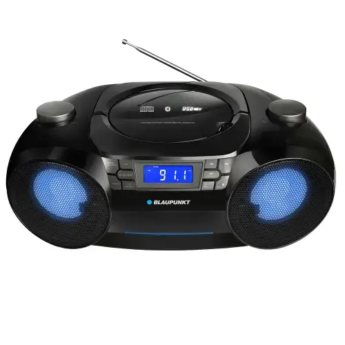 Radio portabil Boombox Blaupunkt BB31LED, Bluetooth, FM, MP3, AUX, USB, Ceas cu alarma