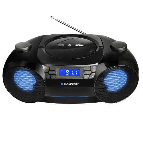 Radio portabil Boombox Blaupunkt BB31LED, Bluetooth, FM, MP3, AUX, USB, Ceas cu alarma