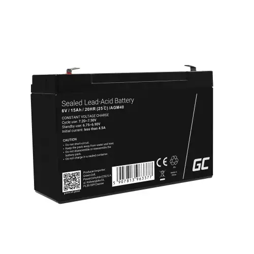 Acumulator Green Cell AGM 6V 15Ah VRLA plumb acid