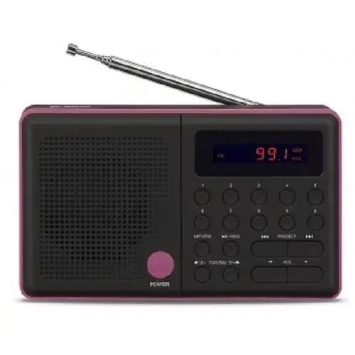 Radio FM Eltra, 7.4 x 12.5 x 3 cm, Card MicroSD, USB, Negru