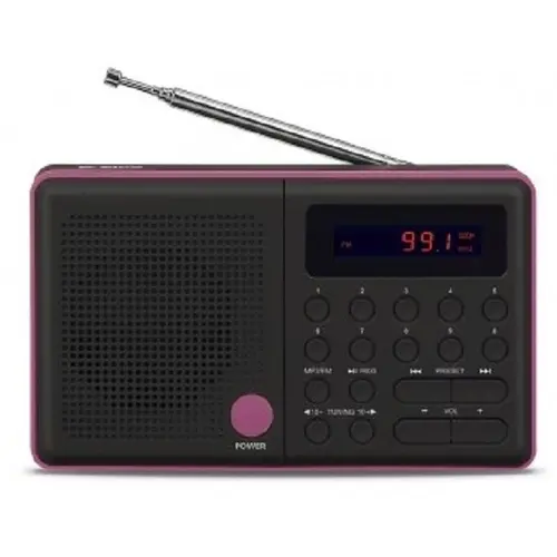 Radio FM Eltra, 7.4 x 12.5 x 3 cm, Card MicroSD, USB, Negru