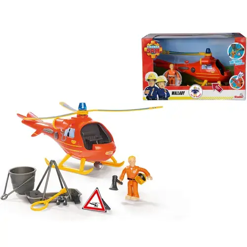 Elicopter de salvare Fireman Sam - Wallaby, cu figurina, 15 cm