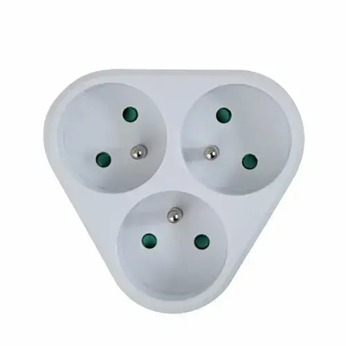 ​Adaptor Esperanza ELK303W, triplu stecher, forma rotund (Alb)​