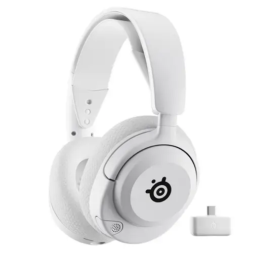 Casti Gaming SteelSeries Arctis Nova 5P Wireless, Over-ear, Pentru PlayStation, Microfon, Autonomie 60 ore (Alb)