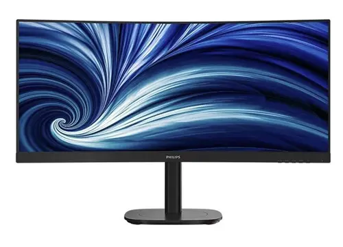 Monitor VA LED Philips 34inch 34B2N3500C, WQHD (3440 x 1440), Ecran curbat, HDMI, DisplayPort, Boxe, 120 Hz, 4 ms (Negru)