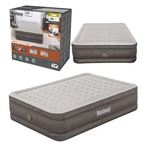 Saltea gonflabila pentru 2 persoane Bestway 21125, cu pompa electrica, 203x152 cm