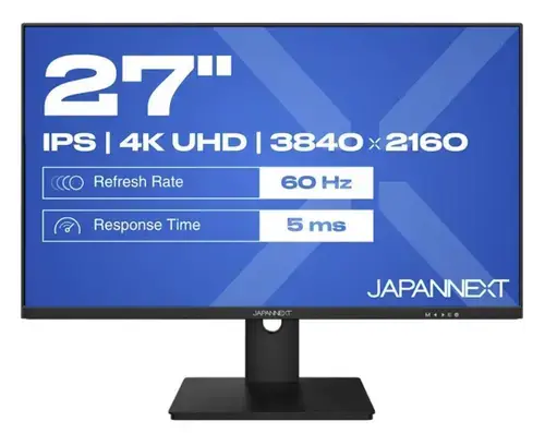 Monitor IPS LED JAPANNEXT 27inch JN-IPS270UHD60F, UHD (3840 x 2160), HDMI, DisplayPort (Negru)