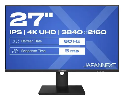 Monitor IPS LED JAPANNEXT 27inch JN-IPS270UHD60F, UHD (3840 x 2160), HDMI, DisplayPort (Negru)