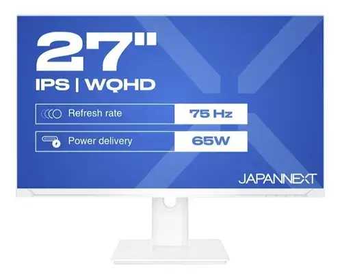 Monitor IPS LED JAPANNEXT 27inch JN-IPS270WQHD75F-C65W-HSP-W, WQHD (2560 x 1440), HDMI, DisplayPort (Alb)