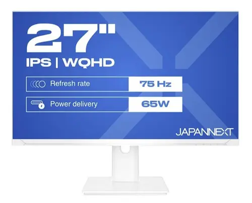 Monitor IPS LED JAPANNEXT 27inch JN-IPS270WQHD75F-C65W-HSP-W, WQHD (2560 x 1440), HDMI, DisplayPort (Alb)