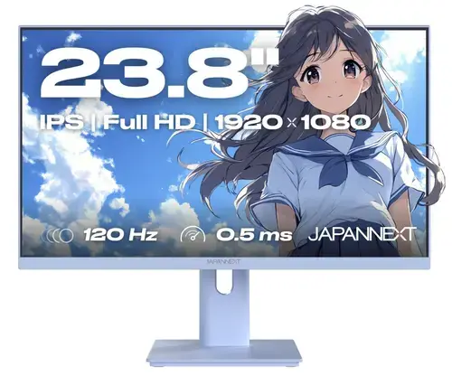 Monitor IPS LED JAPANNEXT 23.8inch JN-I238FHD120F-HSP-BB, Full HD (1920 x 1080), VGA, HDMI, Boxe, 120 Hz, 0.5 ms (Albastru)