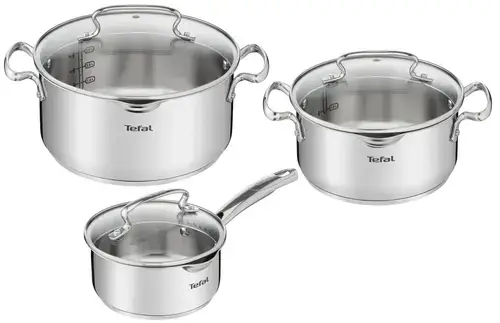Set vase Tefal Duetto Plus G719S674, 6 piese, 16-24cm, otel (Argintiu)