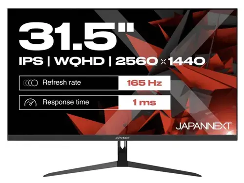 Monitor Gaming IPS LED JAPANNEXT 31.5inch JN-IPS315WQHD165F, WQHD (2560 x 1440), HDMI, DisplayPort, 165 Hz, 1 ms (Negru)