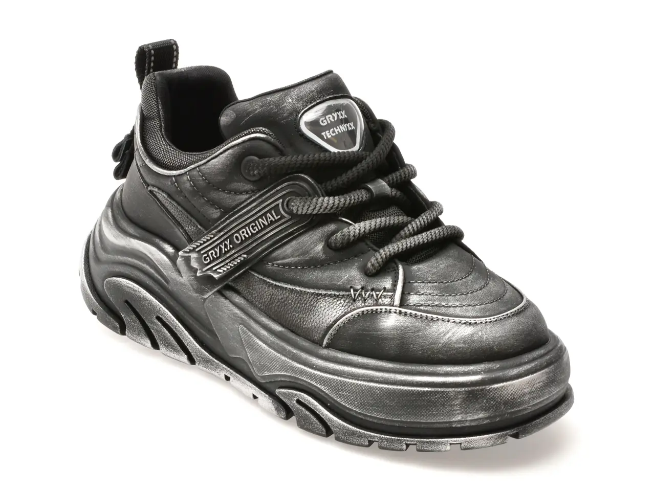 Pantofi sport GRYXX negri, 3655, din piele naturala