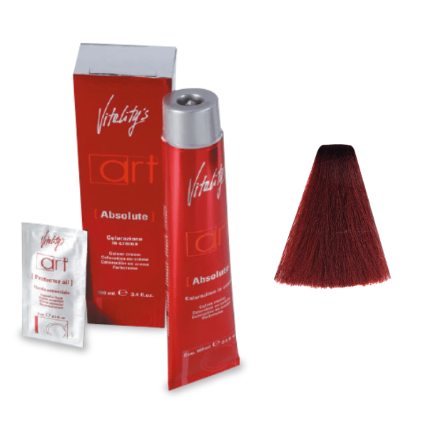 Vopsea permanenta de par Vitality's Art Absolute cu amoniac 6/68 Rosu Foc 100ml