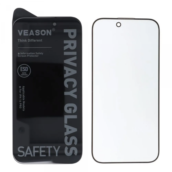 Folie de protectie Ecran Privacy Veason pentru Apple iPhone 17, Sticla Securizata, Full Glue, 6D