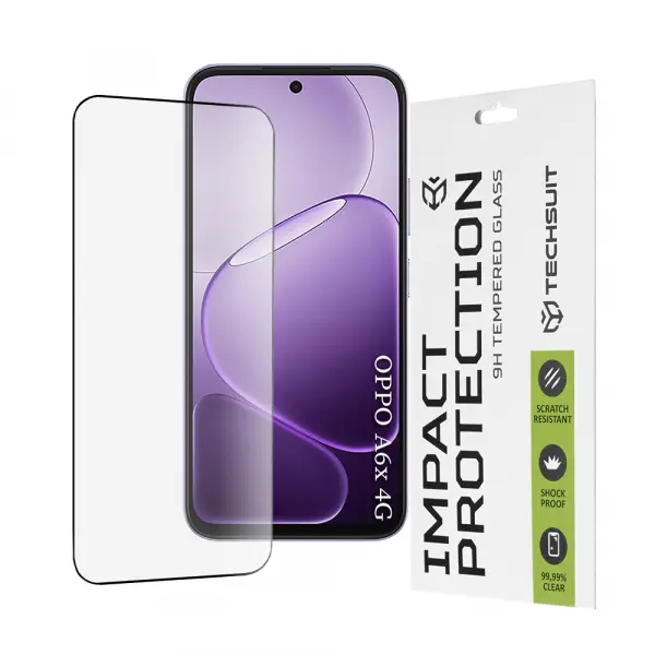 Folie de protectie Ecran Techsuit pentru Oppo A6x 4G / A6x, Sticla Securizata, Full Glue, 111D, Neagra