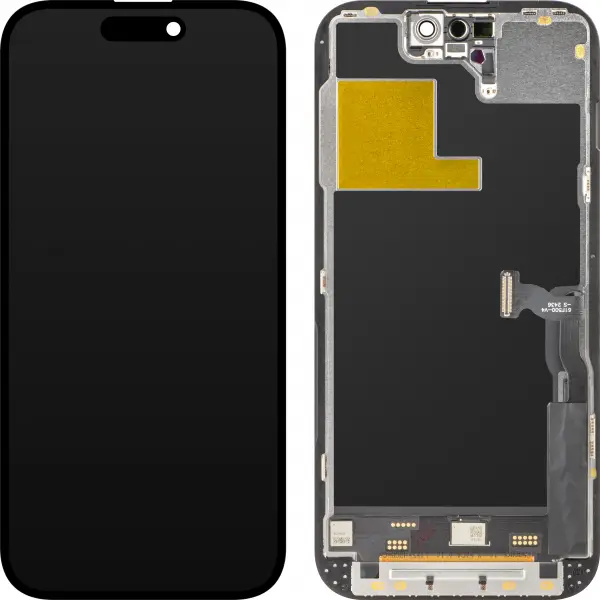 Display cu Touchscreen ZY pentru Apple iPhone 14 Pro, cu Rama, Versiune LCD In-Cell IC Movable, Negru, Swap