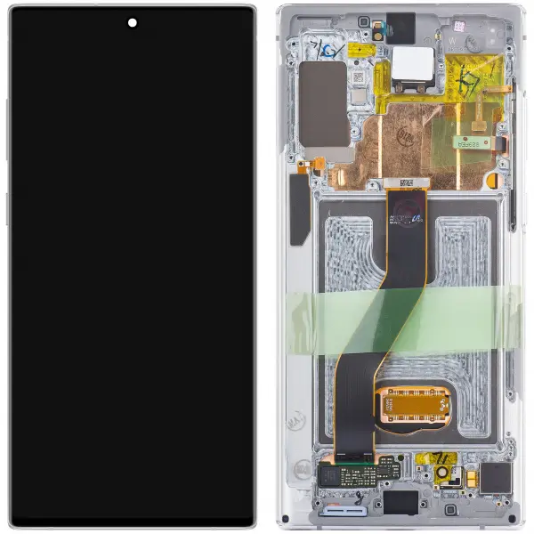 Display cu Touchscreen Samsung Galaxy Note 10+ 5G N976 / Note 10+ N975, cu Rama, Alb, Swap GH82-20838B
