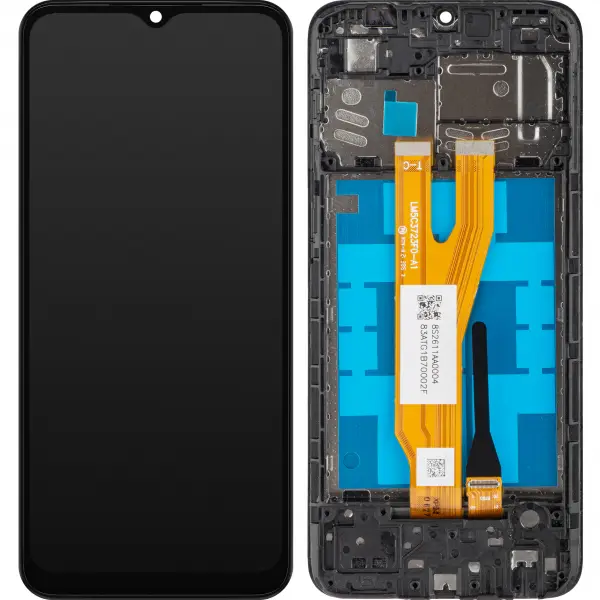 Display cu Touchscreen MP compatibil cu Samsung Galaxy A03 Core A032, cu Rama, Negru, Swap