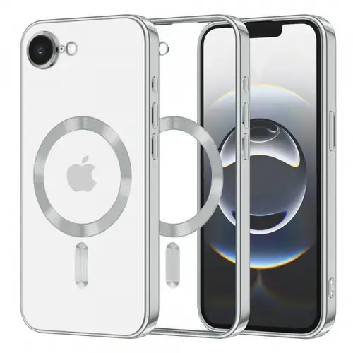 Husa MagSafe pentru Apple iPhone 16e, Techsuit, Luxury Crystal, Argintie