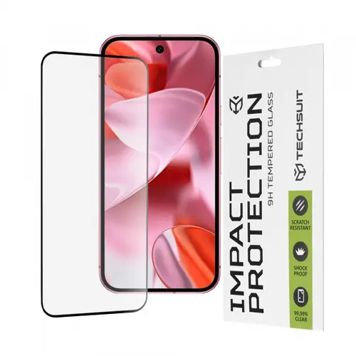 Folie de protectie Ecran Techsuit pentru Google Pixel 9 / 9 Pro, Sticla Securizata, Full Glue, 111D
