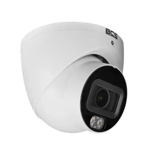 Camera supraveghere video exterior IP BCS Line BCS-L-EIP14FCL3-Ai1, Dome 4MP 2688x1520, 2.8mm, Lumina alba 30m, Microfon, PoE, IP67 (Alb)