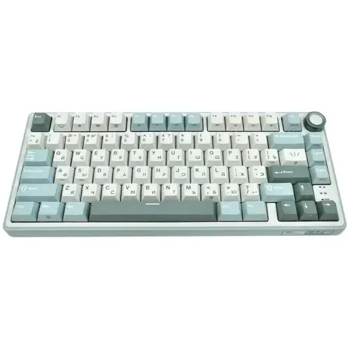 Tastatura Gaming Royal Kludge R75, Silver Switch, iluminare RGB, Wired, Wireless 2.4Ghz, Bluetooth (Albastru/Alb)